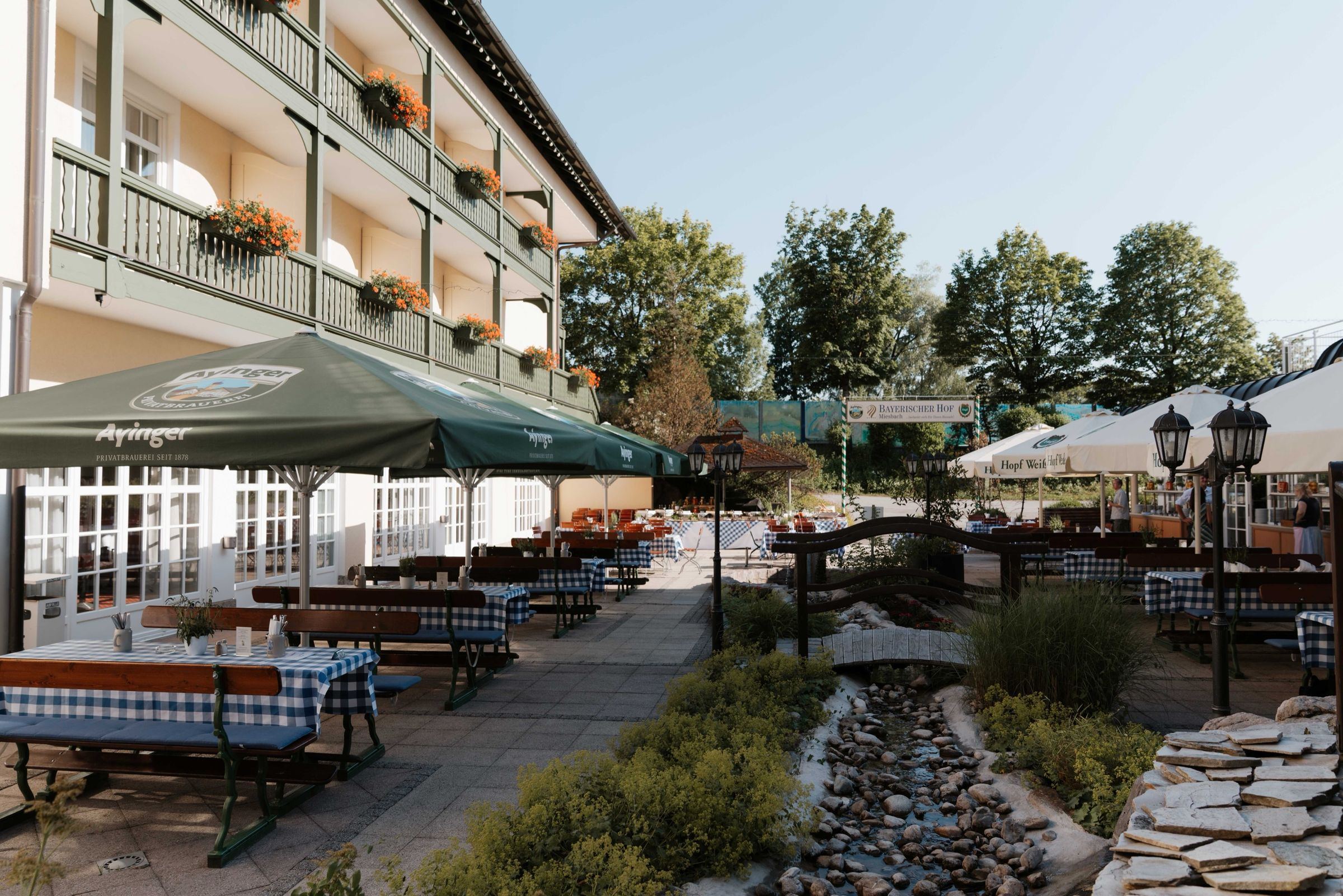 Der Biergarten des Hotels
