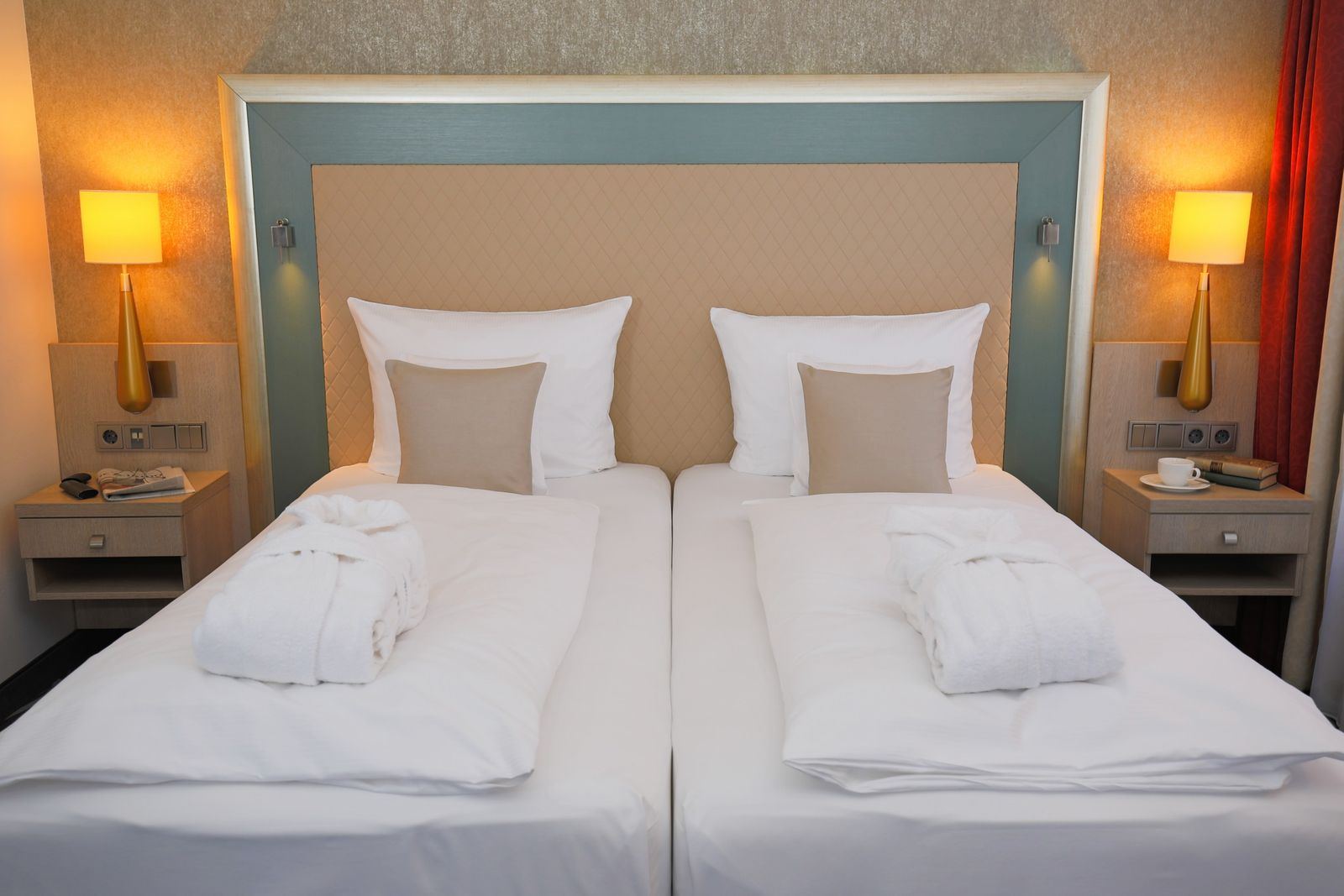 Junior Suite in the hotel with two beds and bathrobes